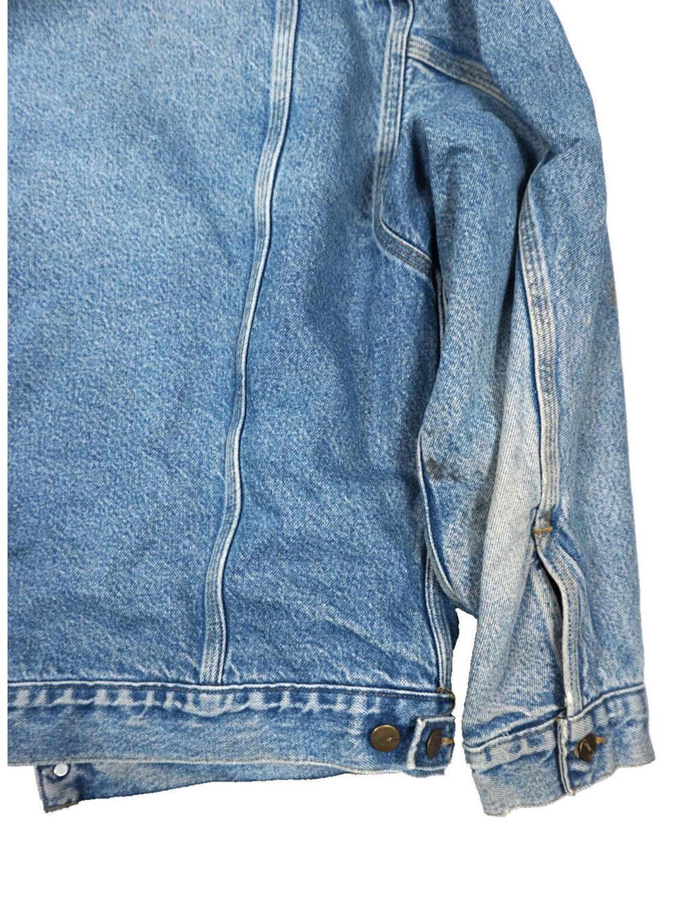 Vintage Carhartt Denim Jacket Mens Large Trucker Distressed Blanket 90s J11DST - Picture 7 of 9